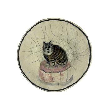Тарелка «Котик на пуфе»