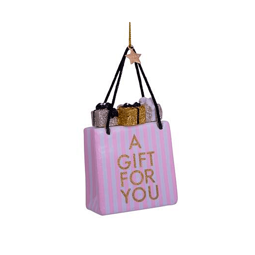 Ёлочная игрушка Soft Pink White Striped Giftbag