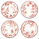 Столовые тарелки Rocaille Dove White Red, 4 шт в интернет-магазине The Dar