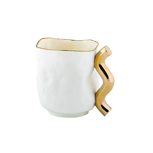 Кружка большая с волной, gold