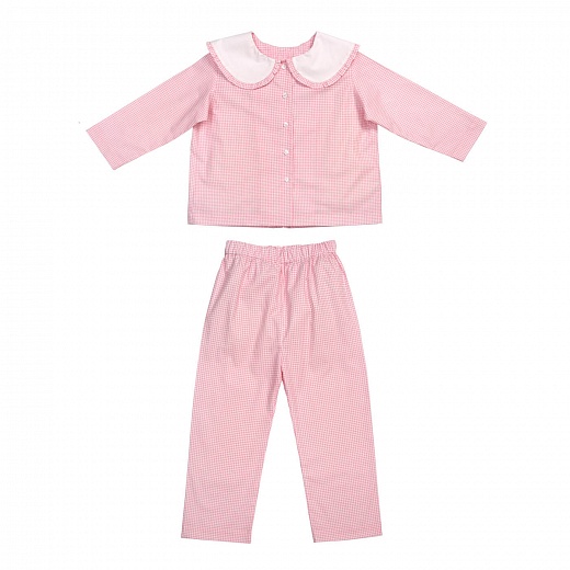 Пижама, розовая клетка, рост 122 см