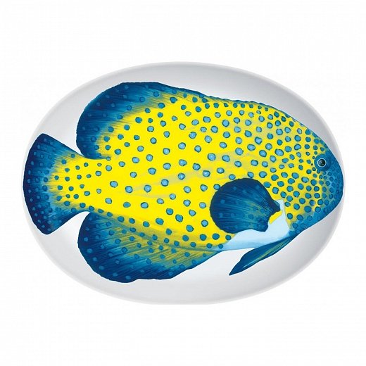 Блюдо сервировочное овальное Fish Yellow