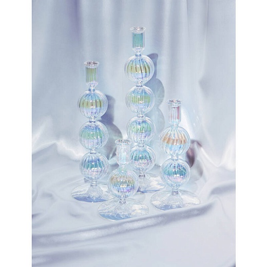 Подсвечник 4 Bubble Luster Transparent