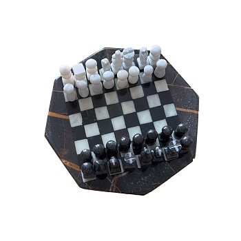 Мраморная доска для игры в шахматы с фигурками, Мексика