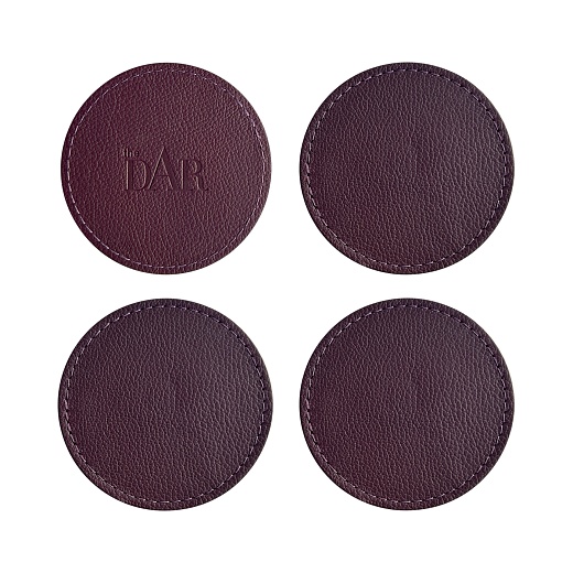 Костеры Leather, пурпурный, 4&nbsp;шт.