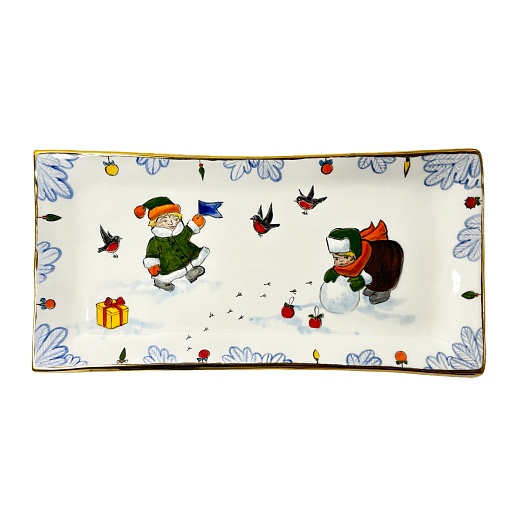 Блюдо прямоугольное «Детская комната зимняя»