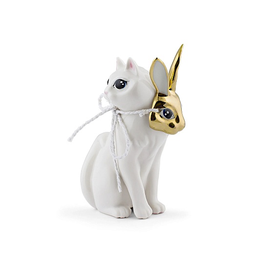 Ёлочная игрушка Кот «Двуликий», золотой