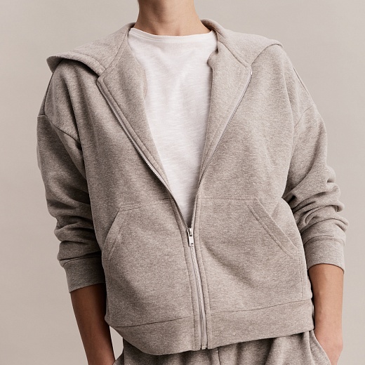 Худи Berni Zip Sweater in Beige Melange