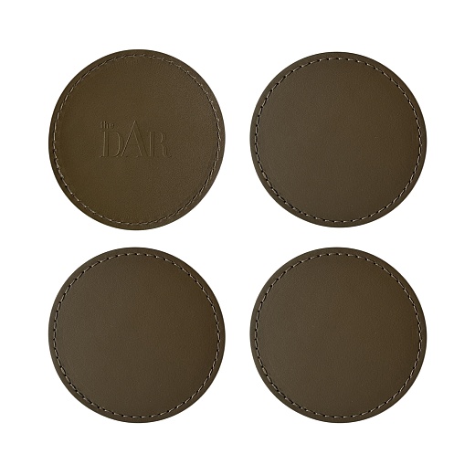 Костеры Leather, оливковый, 4&nbsp;шт.