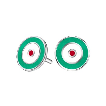 Серьги-пусеты «EYES», зелёный