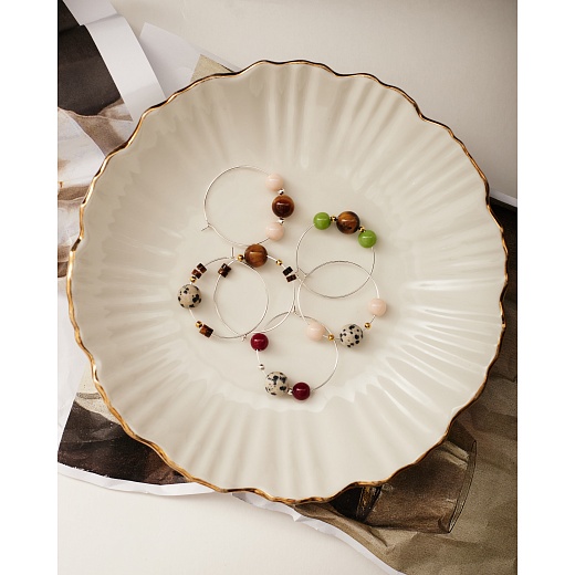 Набор украшений для бокалов серебристый