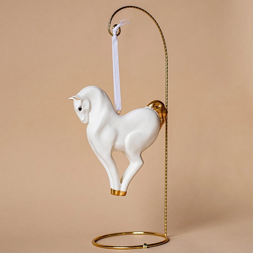 Ёлочное украшение «Лошадь», золотой