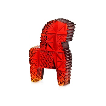 Декоративная плитка «Конь» красный, 14 см