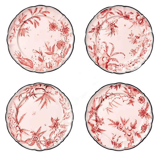Столовые тарелки Rocaille Dove Pink Black, 4 шт.