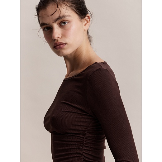 Лонгслив Fay Longsleeve Crop-top in Truffle