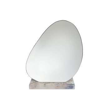 Настольное зеркало Омут, белый оникс