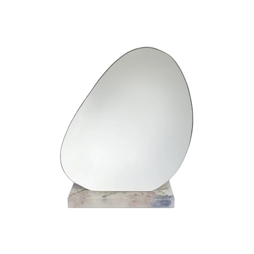 Настольное зеркало Омут, белый оникс