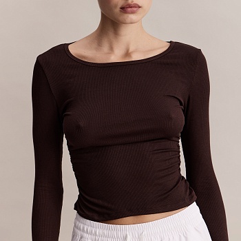 Лонгслив Fay Longsleeve Crop-top in Truffle