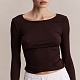 Лонгслив Fay Longsleeve Crop-top in Truffle в интернет-магазине The Dar