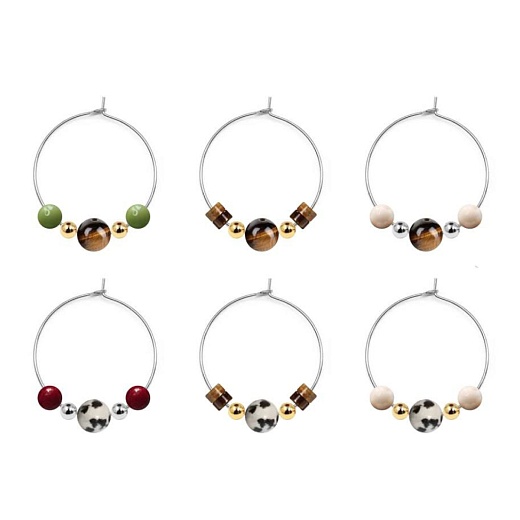 Набор украшений для бокалов серебристый