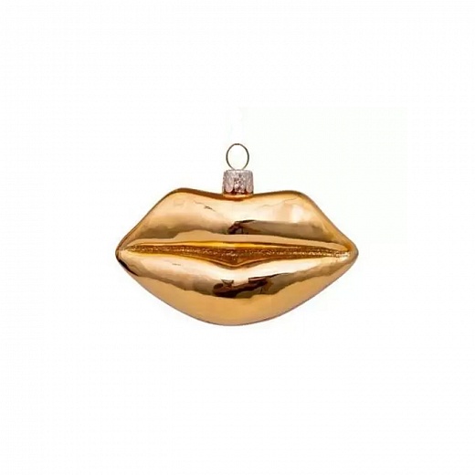 Ёлочное украшение Gold Lips