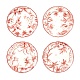 Десертные тарелки Rocaille Dove White Red, 4 шт в интернет-магазине The Dar