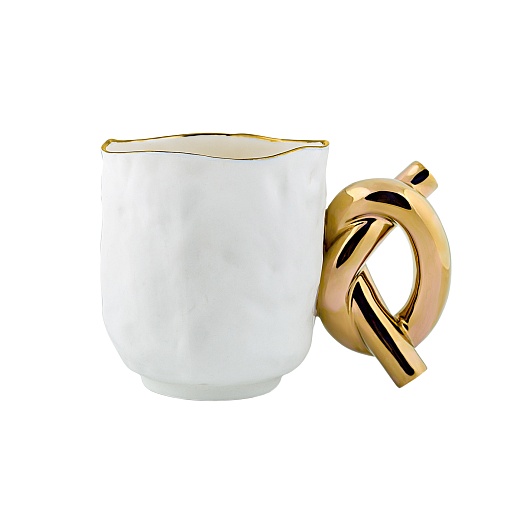 Кружка большая с узлом, gold