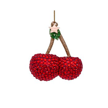 Ёлочная игрушка Red Cherry with Diamonds Allover