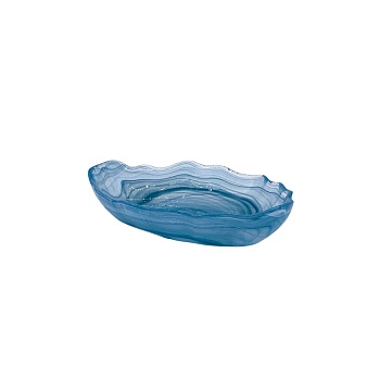 Салатник, голубое стекло
