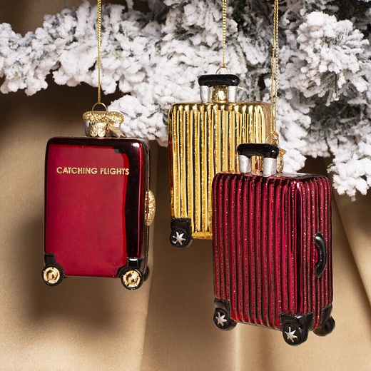 Ёлочная игрушка Burgundy Ribbed Suitcase