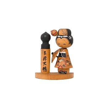 Фигурка из дерева «Дама с зонтиком», Япония