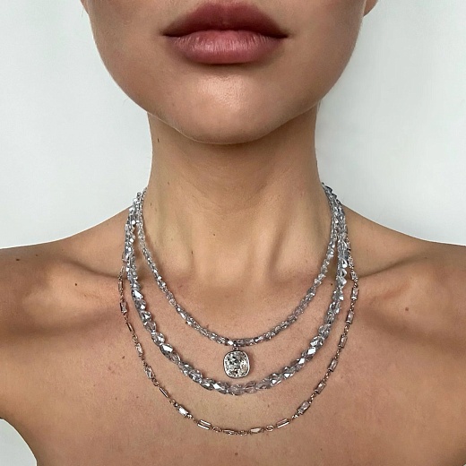 Колье из голубого чешского стекла «Акт I»