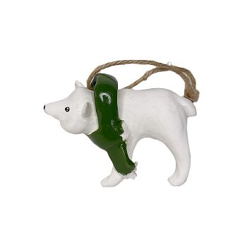 Статуэтка «Мишка в зелёном шарфике»