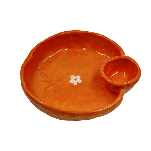 Тарелка с разделением оранжевая