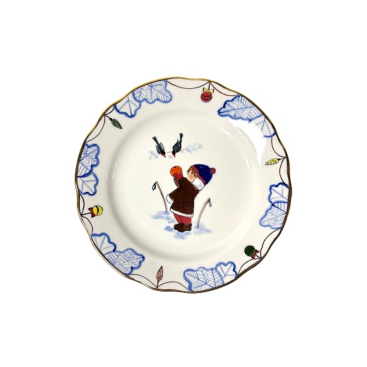 Тарелка десертная «Детская комната зимняя», белый