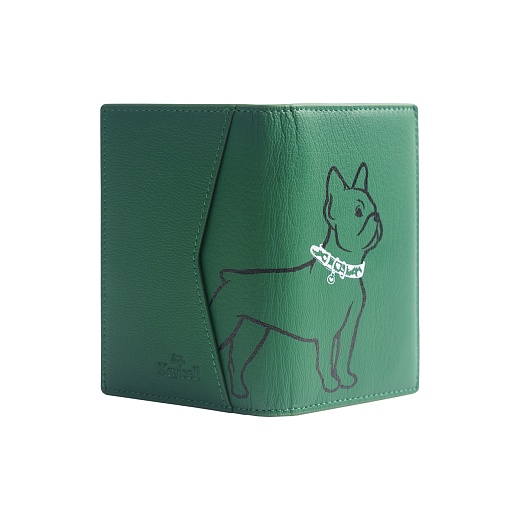 Картхолдер maxi «Французский бульдог», зеленый в интернет-магазине The Dar Картхолдер maxi «Французский бульдог», зеленый