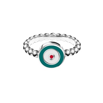 Кольцо «Шарики», изумрудный