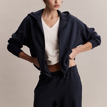 Худи Berni Zip Sweater in Midnight Blue