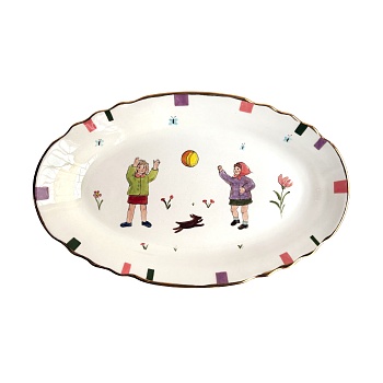 Блюдо овальное «Детская комната», белый