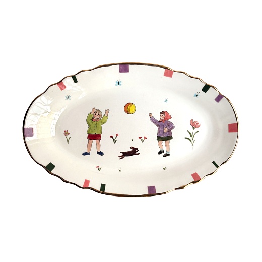 Блюдо овальное «Детская комната», белый