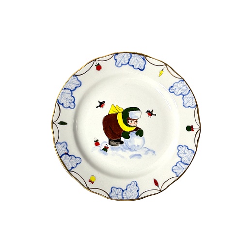 Тарелка десертная «Детская комната зимняя», белый