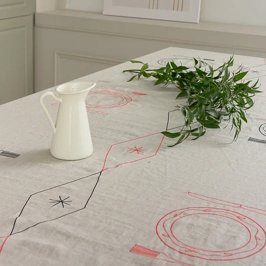 Скатерть бежевая «Ромбы», 200x250 в интернет-магазине The Dar Скатерть бежевая «Ромбы», 200x250